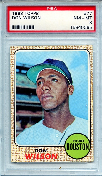 1968 TOPPS 77 DON WILSON PSA NM-MT 8