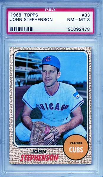 1968 TOPPS 83 JOHN STEPHENSON PSA NM-MT 8