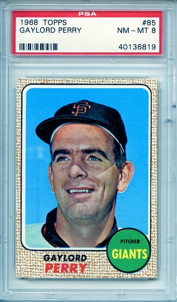 1968 TOPPS 85 GAYLORD PERRY PSA NM-MT 8