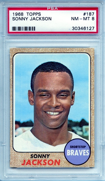 1968 TOPPS 187 SONNY JACKSON PSA NM-MT 8