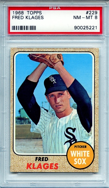 1968 TOPPS 229 FRED KLAGES PSA NM-MT 8