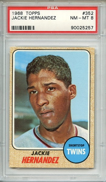 1968 TOPPS 352 JACKIE HERNANDEZ PSA NM-MT 8