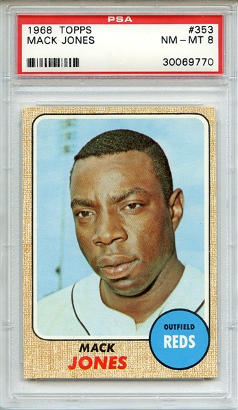 1968 TOPPS 353 MACK JONES PSA NM-MT 8