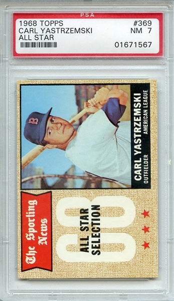 1968 TOPPS 369 CARL YASTRZEMSKI ALL STAR PSA NM 7