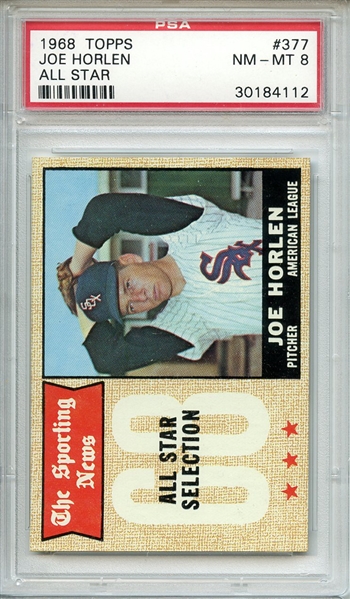 1968 TOPPS 377 JOE HORLEN ALL STAR PSA NM-MT 8