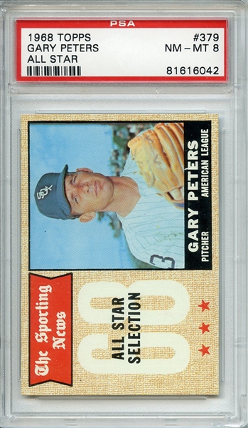 1968 TOPPS 379 GARY PETERS ALL STAR PSA NM-MT 8