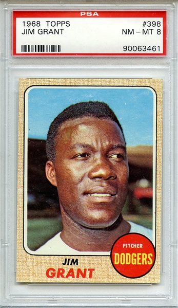 1968 TOPPS 398 JIM GRANT PSA NM-MT 8