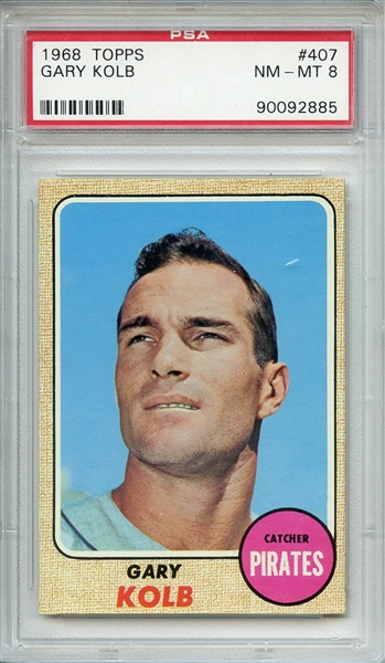 1968 TOPPS 407 GARY KOLB PSA NM-MT 8