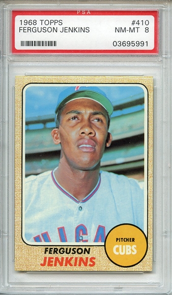 1968 TOPPS 410 FERGUSON JENKINS PSA NM-MT 8