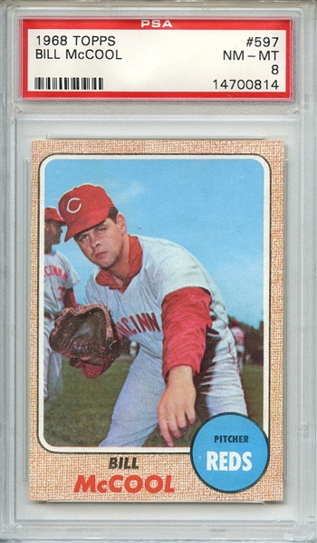 1968 TOPPS 597 BILL McCOOL PSA NM-MT 8