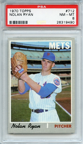 1970 TOPPS 712 NOLAN RYAN PSA NM-MT 8