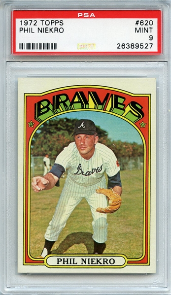 1972 TOPPS 620 PHIL NIEKRO PSA MINT 9