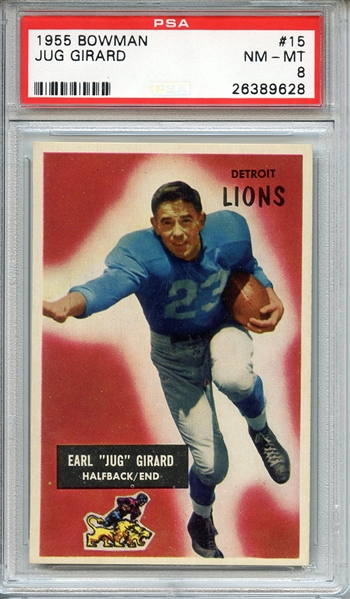 1955 BOWMAN 15 JUG GIRARD PSA NM-MT 8