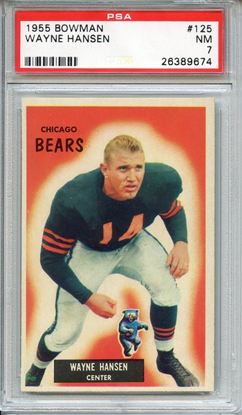 1955 BOWMAN 125 WAYNE HANSEN PSA NM 7