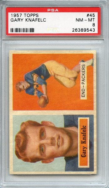 1957 TOPPS 45 GARY KNAFELC PSA NM-MT 8