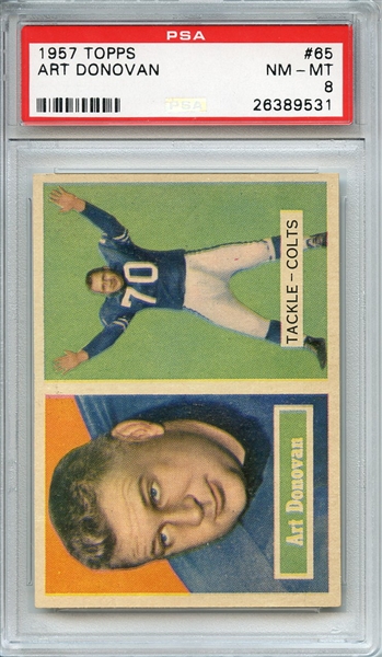 1957 TOPPS 65 ART DONOVAN PSA NM-MT 8