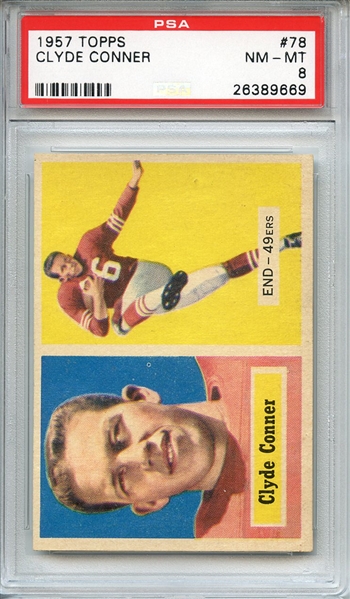 1957 TOPPS 78 CLYDE CONNER PSA NM-MT 8