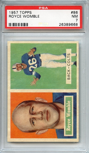 1957 TOPPS 86 ROYCE WOMBLE PSA NM 7