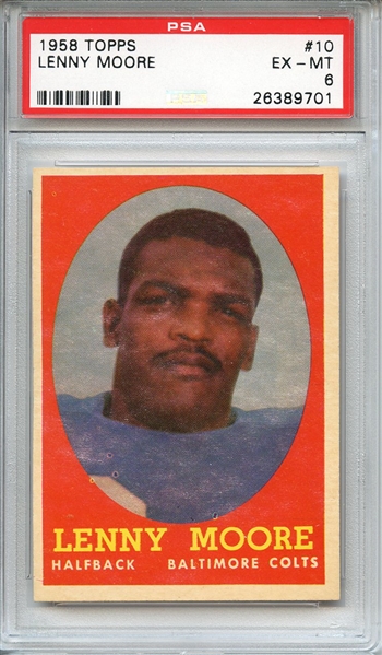 1958 TOPPS 10 LENNY MOORE PSA EX-MT 6