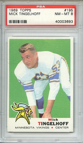 1969 TOPPS 195 MICK TINGELHOFF PSA NM-MT 8