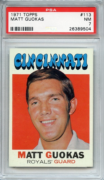 1971 TOPPS 113 MATT GUOKAS PSA NM 7