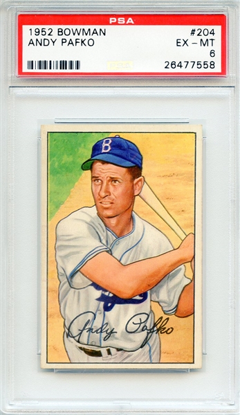 1952 BOWMAN 204 ANDY PAFKO PSA EX-MT 6