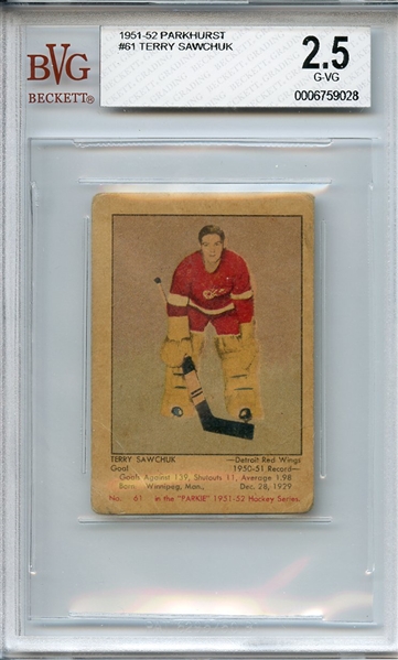 1951 PARKHURST 61 TERRY SAWCHUK RC BVG G-VG 2.5