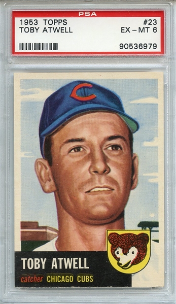 1953 TOPPS 23 TOBY ATWELL PSA EX-MT 6