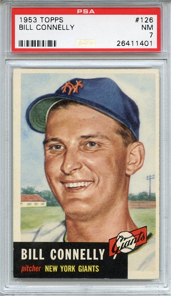 1953 TOPPS 126 BILL CONNELLY PSA NM 7