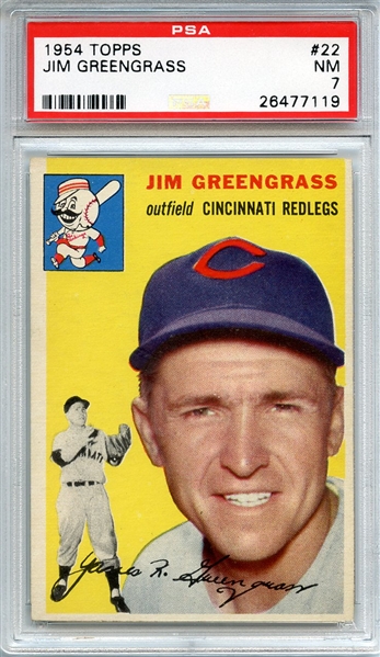 1954 TOPPS 22 JIM GREENGRASS PSA NM 7