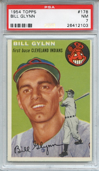 1954 TOPPS 178 BILL GLYNN PSA NM 7