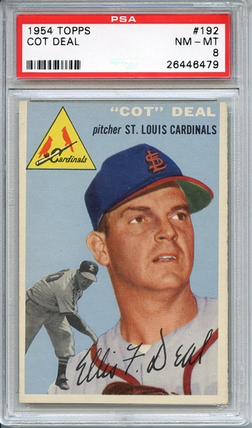 1954 TOPPS 192 COT DEAL PSA NM-MT 8