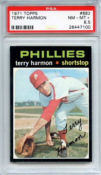 1971 TOPPS 682 TERRY HARMON PSA NM-MT+ 8.5