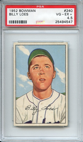 1952 BOWMAN 240 BILLY LOES PSA VG-EX+ 4.5
