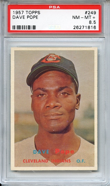 1957 TOPPS 249 DAVE POPE PSA NM-MT+ 8.5