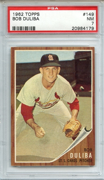 1962 TOPPS 149 BOB DULIBA PSA NM 7