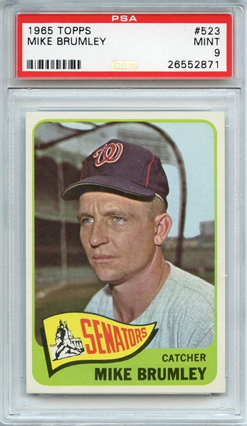 1965 TOPPS 523 MIKE BRUMLEY PSA MINT 9