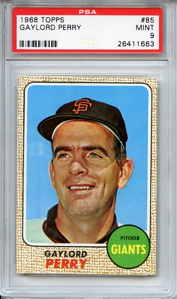 1968 TOPPS 85 GAYLORD PERRY PSA MINT 9