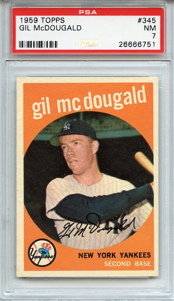 1959 TOPPS 345 GIL McDOUGALD PSA NM 7