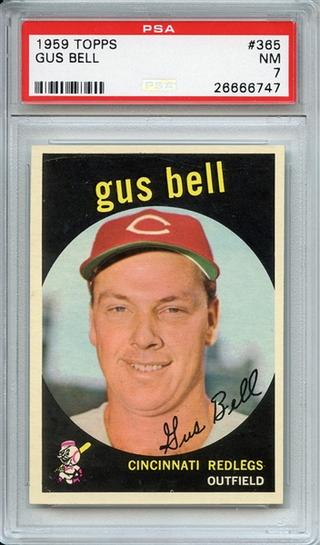 1959 TOPPS 365 GUS BELL PSA NM 7