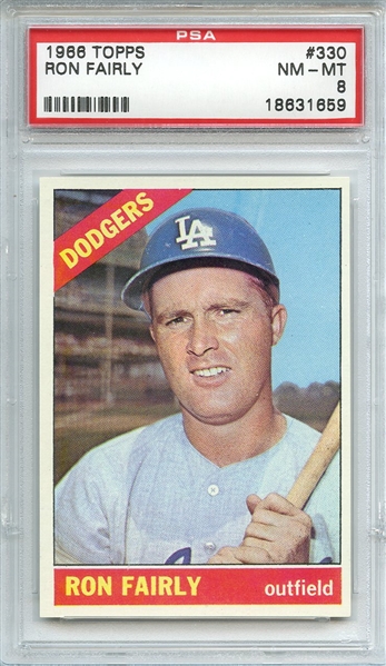 1966 TOPPS 330 RON FAIRLY PSA NM-MT 8