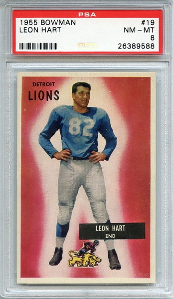 1955 BOWMAN 19 LEON HART PSA NM-MT 8