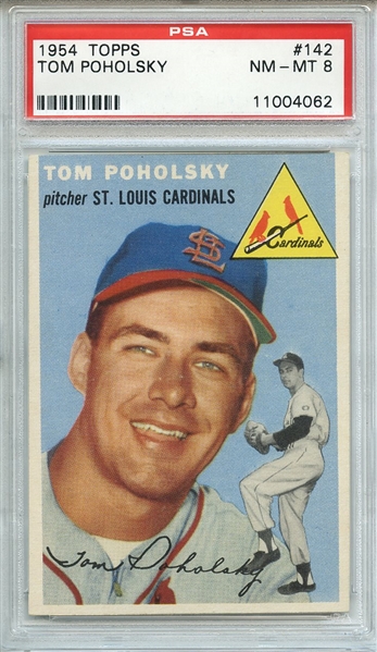 1954 TOPPS 142 TOM POHOLSKY PSA NM-MT 8