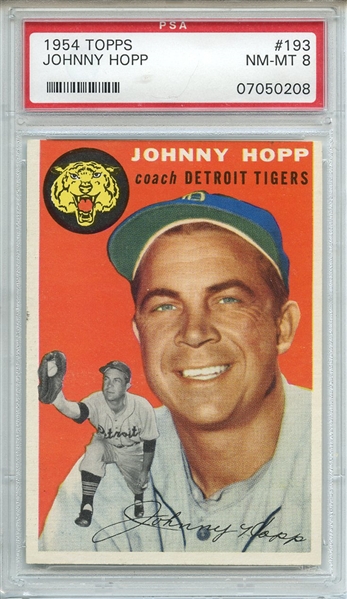 1954 TOPPS 193 JOHNNY HOPP PSA NM-MT 8
