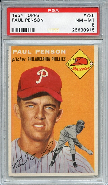 1954 TOPPS 236 PAUL PENSON PSA NM-MT 8