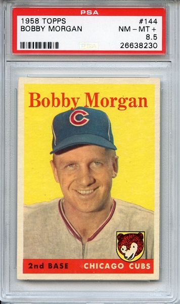 1958 TOPPS 144 BOBBY MORGAN PSA NM-MT+ 8.5
