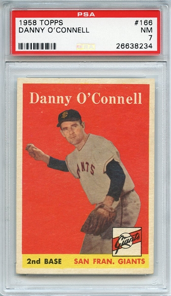 1958 TOPPS 166 DANNY O'CONNELL PSA NM 7