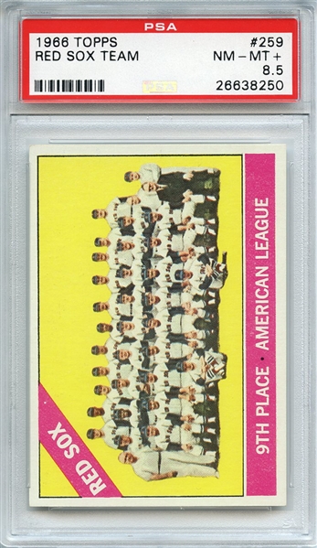 1966 TOPPS 259 RED SOX TEAM PSA NM-MT+ 8.5