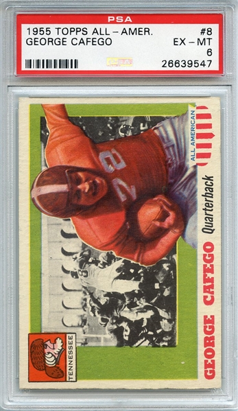 1955 TOPPS ALL-AMER. 8 GEORGE CAFEGO PSA EX-MT 6