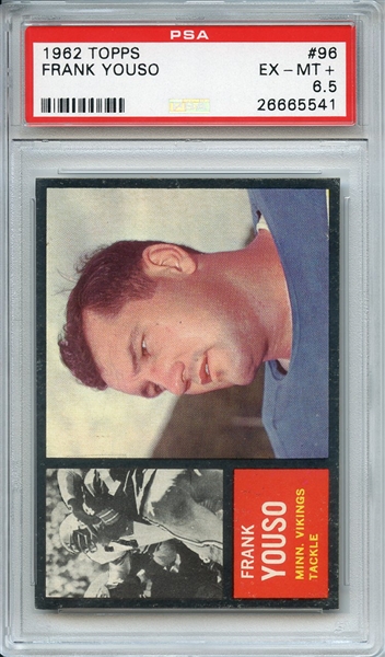1962 TOPPS 96 FRANK YOUSO PSA EX-MT+ 6.5